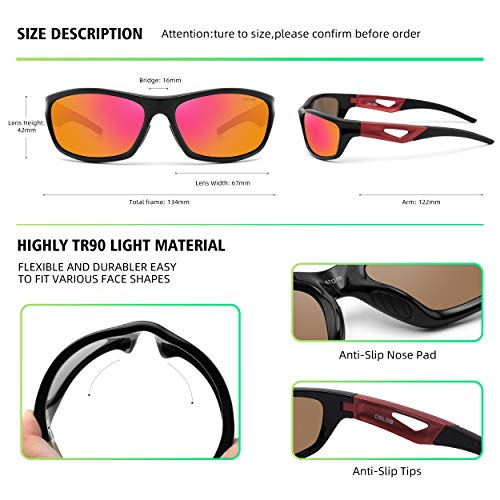 OSLOB gafas de sol polarizadas deportivas para mujeres hombres que completan operando protección uv lentes de conducción st003 (mrd)