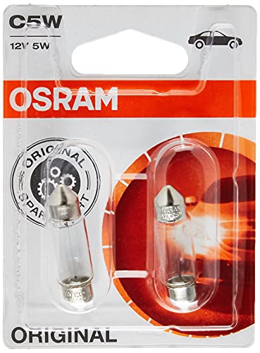 OSRAM 6418-02B Lámpara Original Sv8,5-8 12V 5W, Set de 2, blanco, Medium
