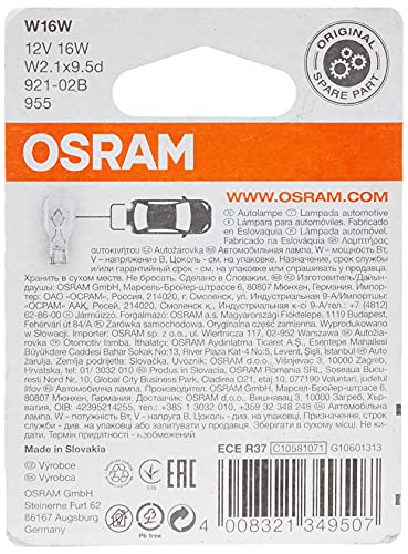 Osram O921-02B Lámpara Original W16W 12 V 16 W W2.1X9.5D