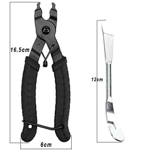 Osuter Alicates de Cadena Bicicleta de Acero Portátil con 3 PCS Palanca de Desmontar de Neumaticos Multifuncional para Herramientas Reparación Bicicletas