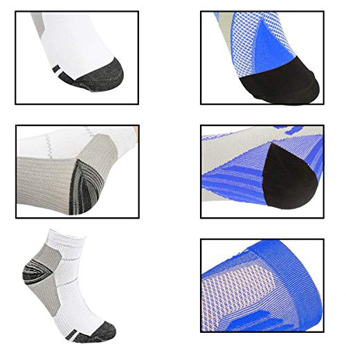 Osuter Calcetines de Compresión Hombres y Mujeres,2 Pares Medias de Compresion Deportivos con 3 Pares Calcetín para Deportes al Aire Libre