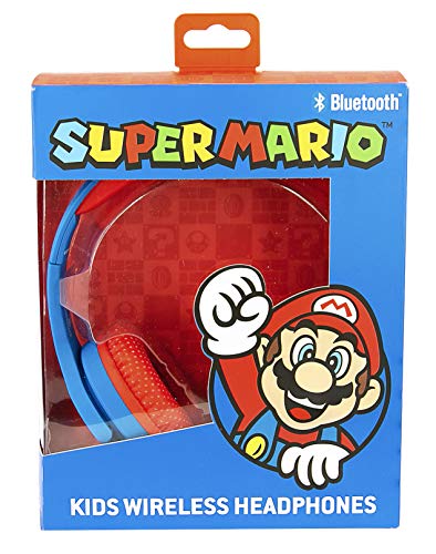 OTL Technologies - Auricular inalambrico Bluetooth para niños Rojo y Azul Super Mario (Android)