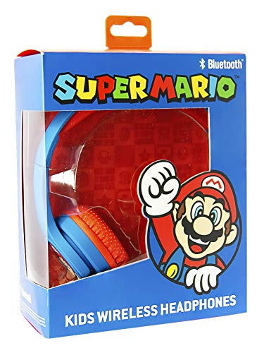 OTL Technologies - Auricular inalambrico Bluetooth para niños Rojo y Azul Super Mario (Android)