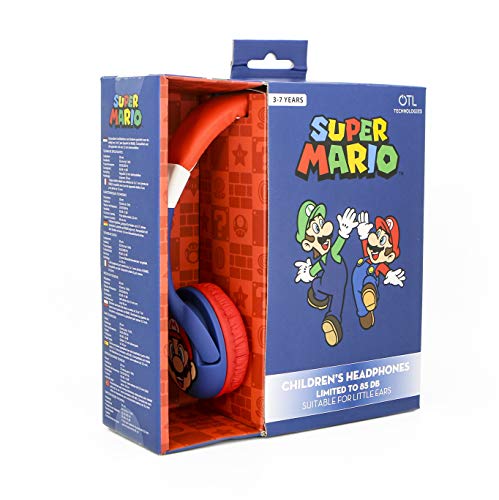 OTL Technologies Super Mario Junior Auriculares, con Cable, para niños (Producto con Licencia Oficial)