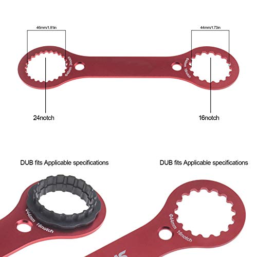 Ototec - Soporte de bielas de doble extremo, para bicicleta, llave multifunción, herramienta de reparación de montaña, con herramienta adaptador TL-FC25 TL-FC24