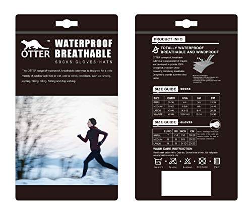 OTTER Calcetines transpirables e impermeables hombre y mujer. Ideales para actividades al aire libre como golf, ciclismo, senderismo o excursionismo. (Gris & Negro, Grande (43-46))
