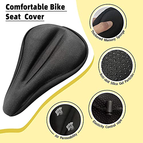 Oture Cubre-sillines para Bicicletas, Cubierta de Asiento de Bicicleta, Funda de Cojín de Silicona de Esponja Ultragruesa, Suave, Cómoda y Amortiguadora, Apta para Bicicletas de Montaña y Carretera