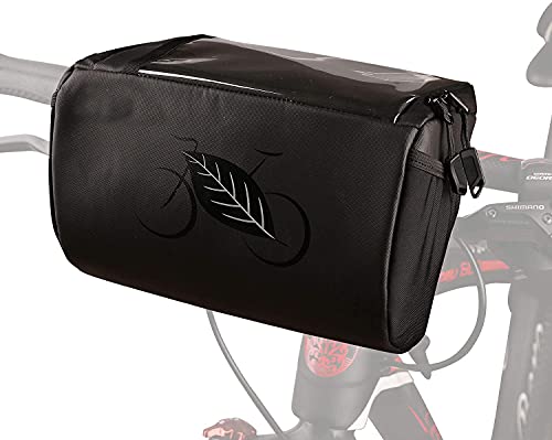 otutun Bolsa para Manillar, 5L Bolsa de Manillar de Bicicleta, Bolsa de Canasta de Bicicleta Impermeable con Pantalla táctil para MBT Bici Carretera Plegable (22 x 12 x 19 cm)