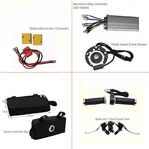 OUKANING - Kit de conversión con rueda trasera de 28" para bicicleta eléctrica, 48 V, 1000 W