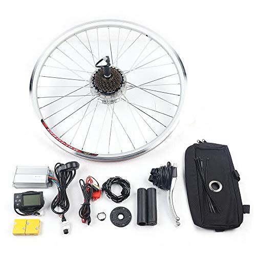 OUKANING Kit de conversión E Bike 26"Kit de conversión de Motor de Cubo de Rueda Trasera para Bicicleta eléctrica con Pantalla LCD 36V 250W