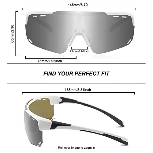 OULIQI Gafas de Sol deportivas polarizadas Gafas de sol a prueba de polvo a prueba de viento antireflejo antiniebla Gafas de Ciclismo para Hombres y Mujeres
