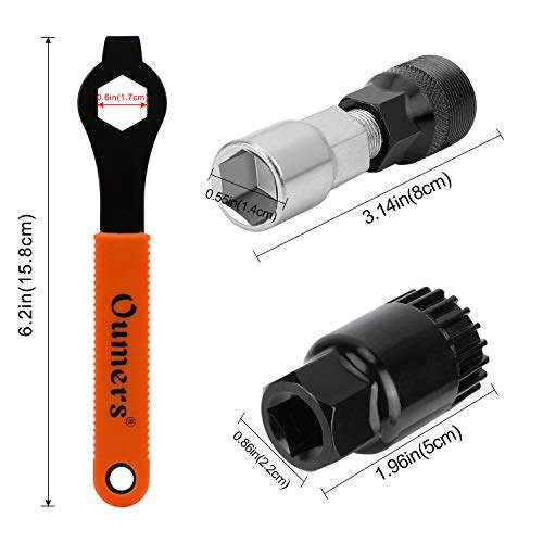 Oumers 4 PCS Profesional Bicicleta Pedal y manivela Herramienta de eliminación, Bike Pedal Wrench + Bike Crank Extractor + Bike Bottom Bracket Remover + 16mm Llave de Llave de Llave de Llave