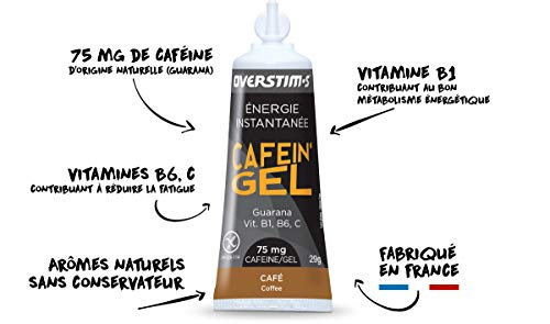 OVERSTIM.s - Cafein'Gel (10 Geles) - Café - Gel Energético Para El Deporte - Energía Instantánea - 75 Mg De Cafeína/Gel 290 g