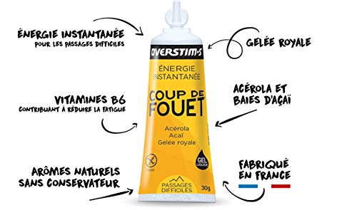 OVERSTIM.s - Coup De Fouet (10 X 30 G) - Limón - Gel Energético Líquido Para El Deporte 300 g