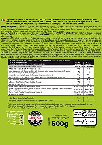 OVERSTIM.s - Malto Antioxidante (500 G) - Limón-Limón Verde - Bebida De Recarga Energética Para El Deporte 500 g