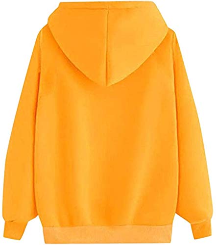 OVIWENEII Sudaderas Mujer con Capucha Impresión de Corazón Camiseta Tops de Manga Larga Pullover Suelta Otoño Invierno