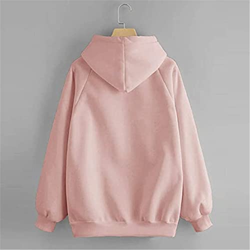 OVIWENEII Sudaderas Mujer con Capucha y Bolsillos Camiseta Tops de Manga Larga Pullover Suelta Otoño Invierno