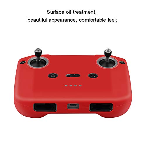 O'woda Mini 2 Funda de Silicona+Cordón de Doble Hebilla,Silicona Cubierta Protectora de Control Remoto,Correa de Nailon para Cuello para dji Mavic Air 2/Air 2S/Mavic 3/Mini 2 Drone Accesorios (Rojo)