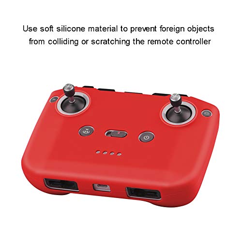 O'woda Mini 2 Funda de Silicona+Cordón de Doble Hebilla,Silicona Cubierta Protectora de Control Remoto,Correa de Nailon para Cuello para dji Mavic Air 2/Air 2S/Mavic 3/Mini 2 Drone Accesorios (Rojo)