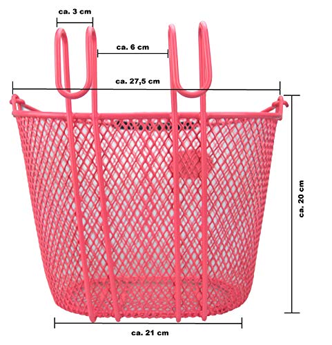 P4B Cesta de bicicleta moderna para niños, para colgar en el manillar, cesta para la rueda delantera, con ligeras imperfecciones de belleza, color rosa.