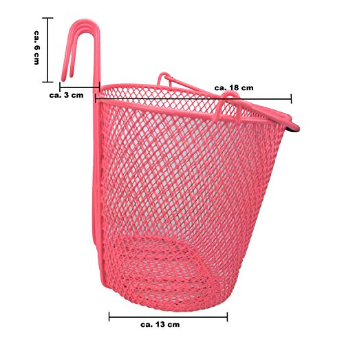 P4B Cesta de bicicleta moderna para niños, para colgar en el manillar, cesta para la rueda delantera, con ligeras imperfecciones de belleza, color rosa.