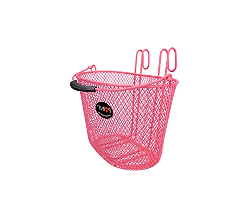 P4B Cesta de bicicleta moderna para niños, para colgar en el manillar, cesta para la rueda delantera, con ligeras imperfecciones de belleza, color rosa.