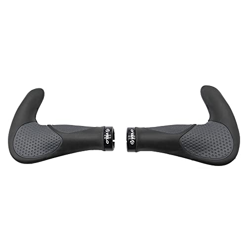 P4B - Mango de Rosca Ergo Bar de ends-138/138 Velo - Puños para Bicicleta con Forma de alas - Forma Muy ergonómica - Tricomponentes de Gel - Manetas de Gel - 138/138 - Velo - En Negro/Gris