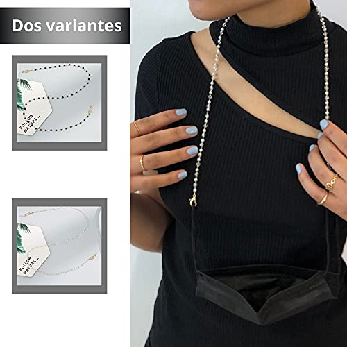 Pack 2 Colgantes Para Mascarillas - Cadenas y Cordones de Gafas Para Mujer - Colgante Para Mascarilla - Cadena de Gafas Mujer - Soportes Para Gafas - Cordones para el Cuello Para Gafas.