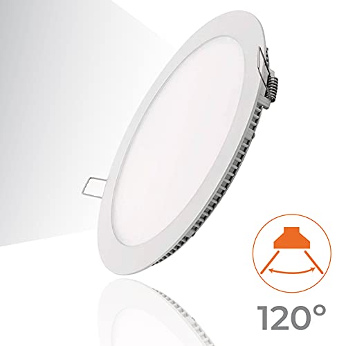 Pack 5x Downlight LED Panel Extraplano Redondo 20W. Color Blanco Frio (6500K). 1800 Lumenes. Corte Standard.