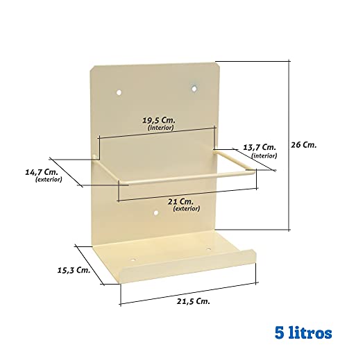 Pack bidón garrafa de plástico para condensados cinco litros + Soporte pared