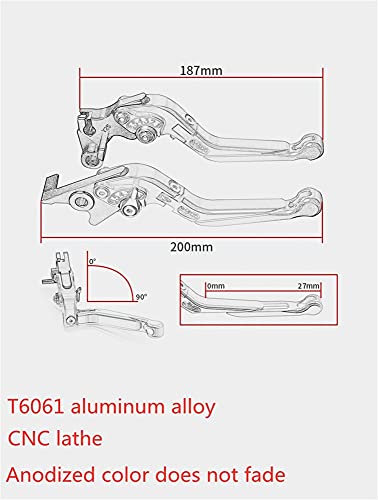 Palancas Embrague Freno Moto para Honda CB125F CB 125F 2015-2019 CNC Palanca De Embrague De Freno De Fundición Aleación para Motocicleta Manija Anticaída Kits Protección Mangos Motocross (Color : U)