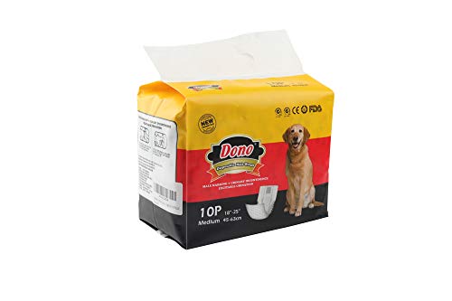 Pañal desechable para perros machos 【3 paquetes】 Pañal absorbente suave y fresco, sin olor para perros, cachorros e incontinentes (XS-42 unidades)