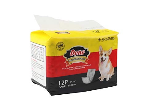 Pañal desechable para perros machos 【3 paquetes】 Pañal absorbente suave y fresco, sin olor para perros, cachorros e incontinentes (XS-42 unidades)