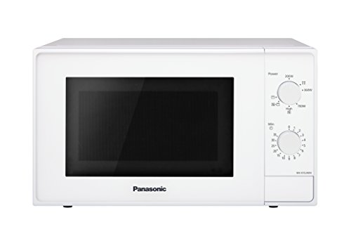 Panasonic NN-K10JWMEPG Microondas Compacto 20 L (800 W, 2 Mandos giratorios, Con Gratinador de Cuarzo 1.000W, Plato giratorio de vidrio 255mm, 5 Niveles de ajuste de potencia), Color Blanco