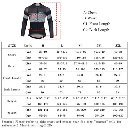 Panegy Hombres Chándales de Ciclismo Mangas Largas Sudadera Deportiva Delgada Transpirable Maillot Estampado Cremallera para Bicicleta Color Gris Talla 3XL