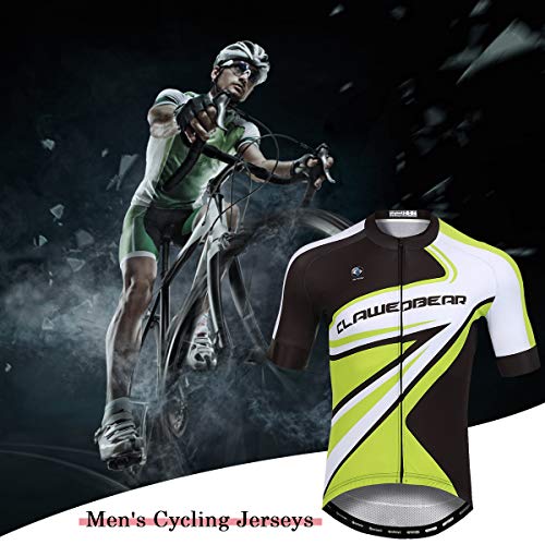 Panegy Maillot Ciclismo Hombre Verano Camisetas Ciclismos Mangas Cortas con Bolsillos Transpirable Ropa Ciclista Reflectante Verde L