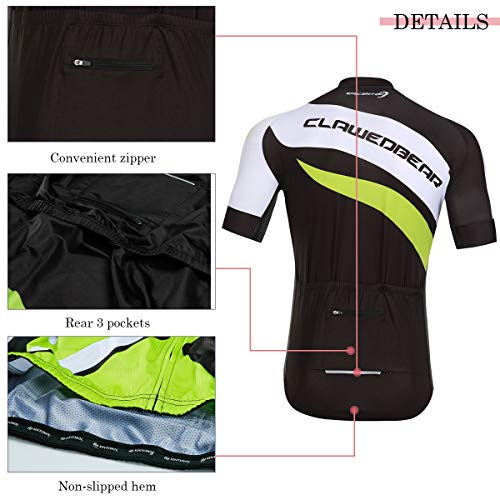 Panegy Maillot Ciclismo Hombre Verano Camisetas Ciclismos Mangas Cortas con Bolsillos Transpirable Ropa Ciclista Reflectante Verde L