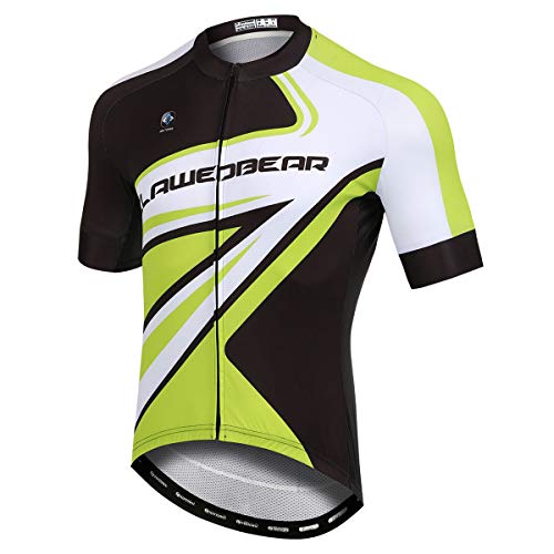 Panegy Maillot Ciclismo Hombre Verano Camisetas Ciclismos Mangas Cortas con Bolsillos Transpirable Ropa Ciclista Reflectante Verde L