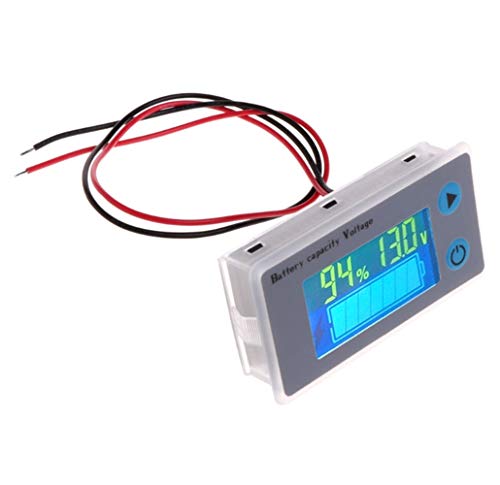 Panel de medidor de interruptor de temperatura de voltaje de probador de capacidad de batería digital de 10-100 V（12V）