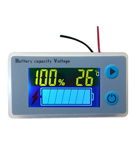 Panel de medidor de interruptor de temperatura de voltaje de probador de capacidad de batería digital de 10-100 V（12V）