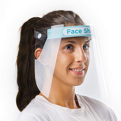 Pantalla Protección Facial Sonaprotec - Protector Facial Antivaho. Talla Niños y Adultos. Visera Protectora para la Cara Face Shield Fabricadas en España - Talla Pequeña - Pack 12
