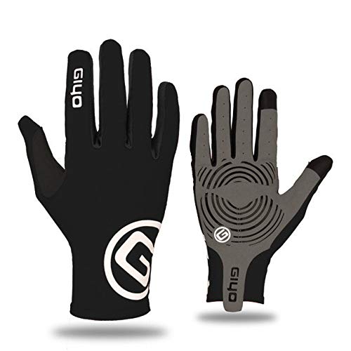 Pantalla táctil de Gel de Dedo Completo Largo Guantes de Bicicleta Deportiva Bicicleta de montaña Bicicleta de Carretera Ciclismo Guantes de Carreras Guantes de Bicicleta para Hombres - Negro, XXL