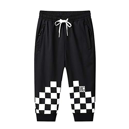 Pantalones cortos estampados a cuadros para hombre Moda en forma de viga Pies Ocio Confort Tendencia Todo-fósforo Entrenamiento básico Correr Pantalones cortos básicos Todos los tamaños de cintura 8XL