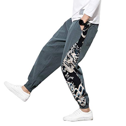 Pantalones de Hombre Pantalones Casuales de Estilo Chino Pantalones de Costura Moda Talla Grande Viga Pies Harem Endurance Cargo Combat Work Trouser