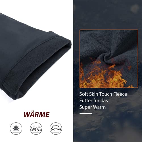 Pantalones de Senderismo para Hombres Pantalones Softshell cálidos Impermeables Pantalones de esquí de Nieve a Prueba de Viento para Exteriores Pantalones Cargo con Forro Polar