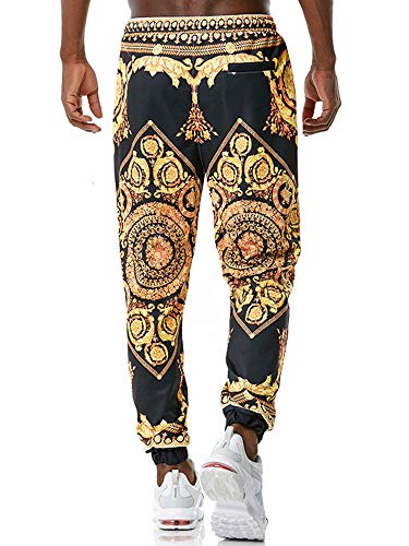 Pantalones Harem para Hombre, Pantalones de chándal para Hombre, Pantalones Holgados de Hip Hop, Pantalones Bombachos, Pantalones Bombachos Aladin(marrón,XL)