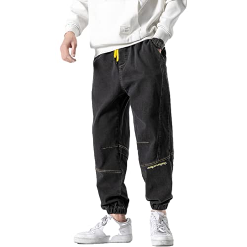 Pantalones Vaqueros de Hombre Retro Guapo de Moda Sueltos de Gran tamaño Bolsillo Grande Estilo Hip-Hop Pantalones Harem Moda callejera Pantalones Vaqueros Casuales XXL