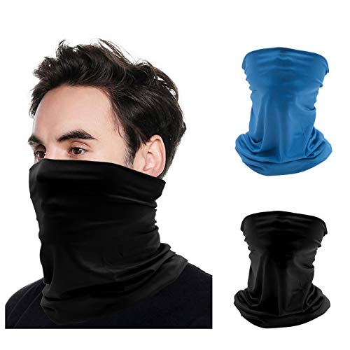 Pañuelo Braga Multifunción Bandana 2 Piezas Elástica Braga Cuello Braga de Cabeza Calentador de Cuello Braga de Cuello para el Ciclismo Motorista Aire Libre Deporte