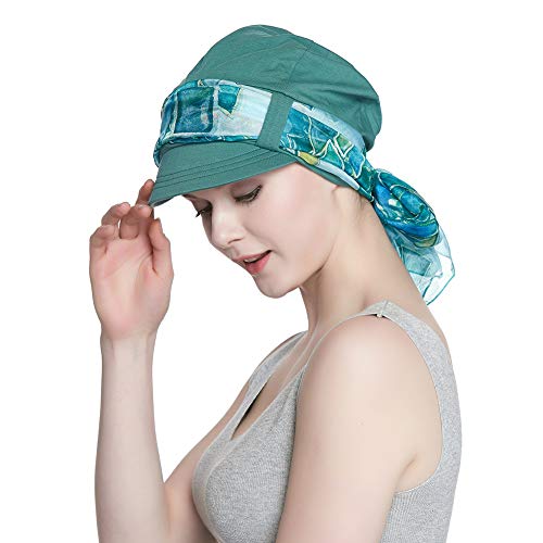 Pañuelo de Cabeza para Mujer Chemo Gorra de béisbol de algodón Sombrero de Sol Visera