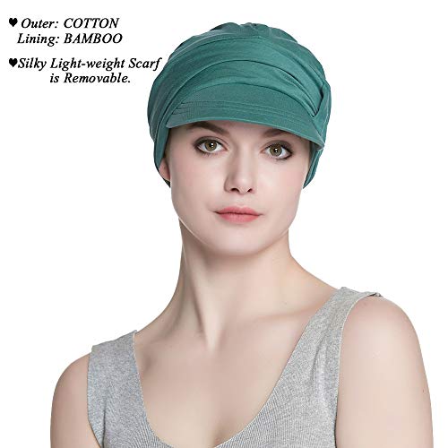 Pañuelo de Cabeza para Mujer Chemo Gorra de béisbol de algodón Sombrero de Sol Visera